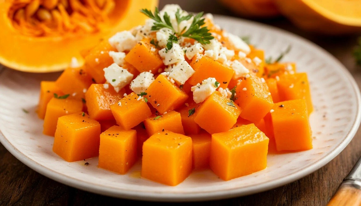 Запеченная тыква с фетой