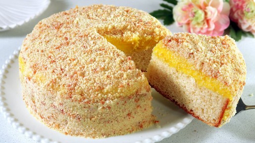 Необычный десерт для чаепития: ангельский пирог с апельсиновым кремом