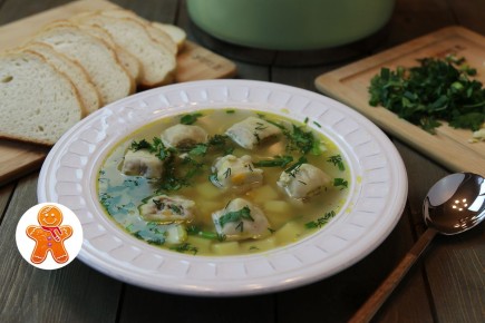 Суп с ленивыми пельменями