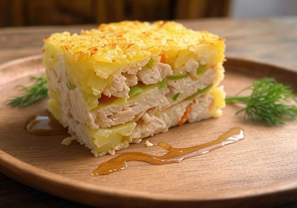 Невероятно вкусная картофельная запеканка с курицей и овощами за копейки
